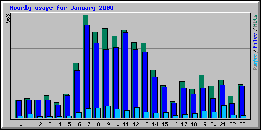 Hourly usage for January 2000